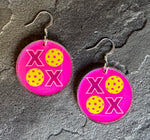 Pickleball Earrings with XO Love