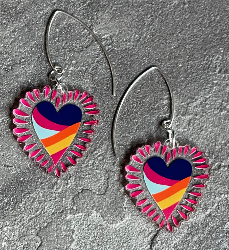 Rainbow Art-of-Heart Earrings