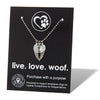 Angel Dog Paw Print + a heart necklace giving back to support Canine Companions for Independence.