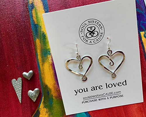 You are Loved • Silver Heart Earrings