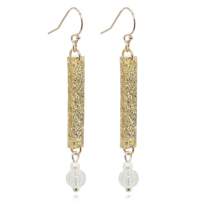 Gold Glitter Lucite Earrings